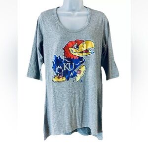 Gameday Couture Womens Kansas Jayhawks KU Sequin Top Size M Scoop Neck